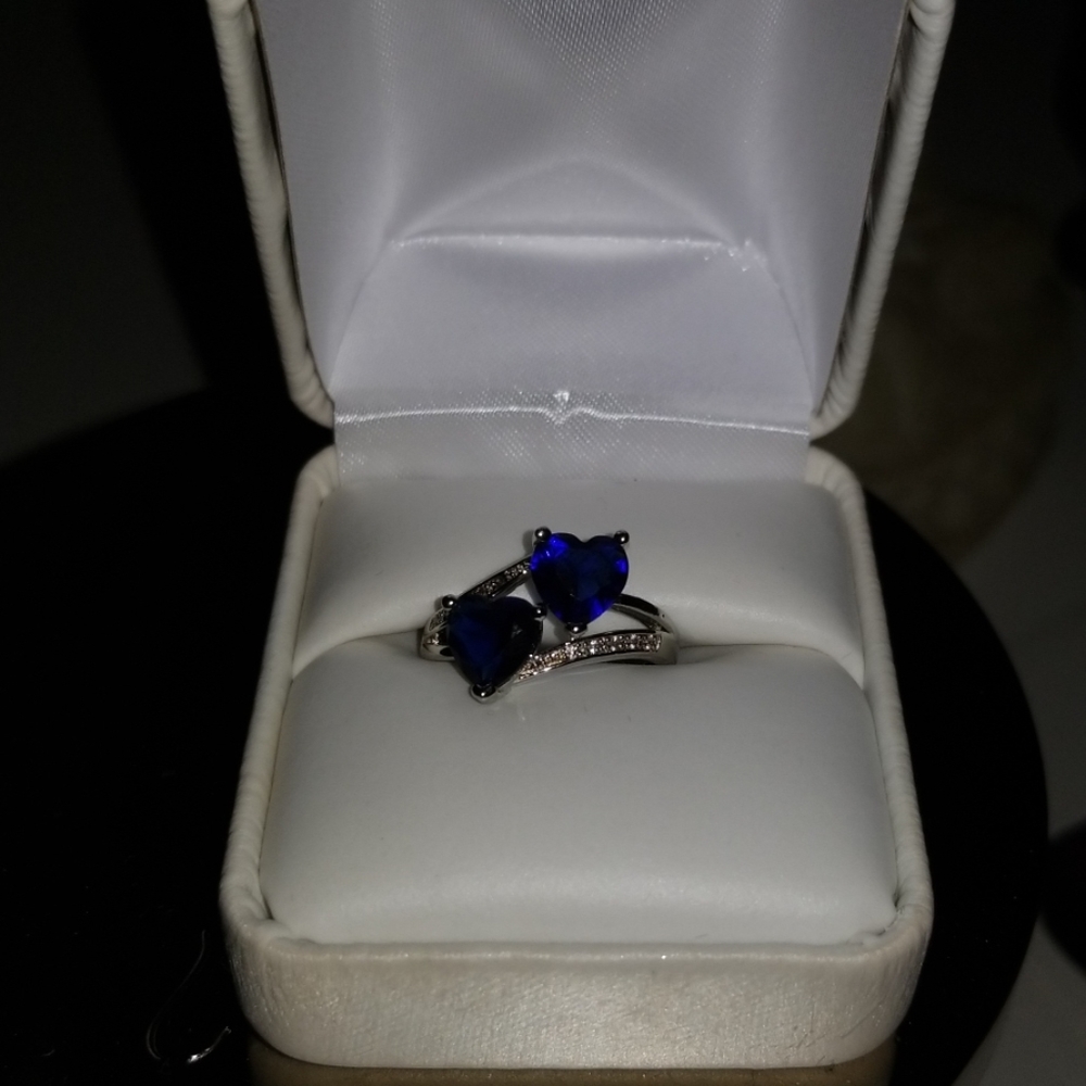 A sterling silver Sapphire ring